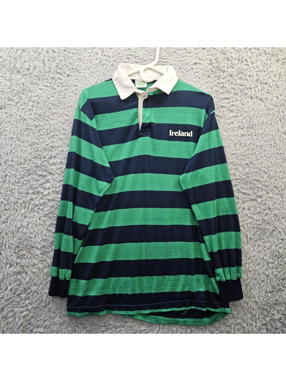 Connolly Sports Ireland Vintage Rugby Football Jersey XL Long Sleeve Polo Merino